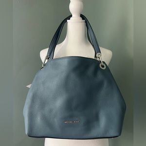 Michael Kors Raven Large Leather Shoulder Bag - Denim